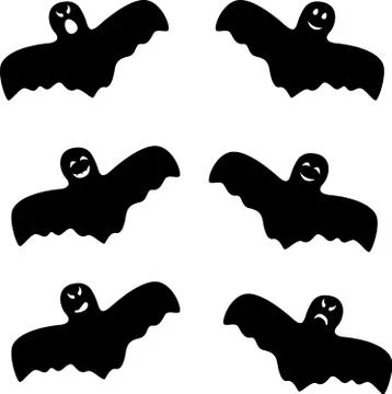 Scary Halloween ghosts set Stock Illustration