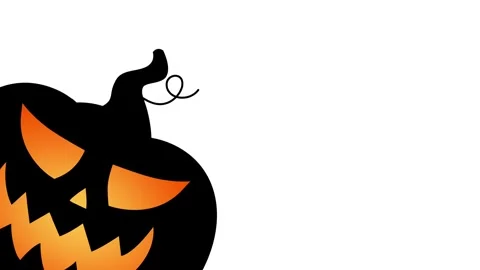 Scary Halloween Jack O Lantern Pumpkin Silhouette Graphic Animation Backgroun Stock Footage 344951068