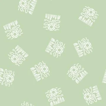 Scary halloween line seamless pattern Illustrazione stock