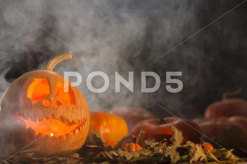 Scary halloween pumpkin Stock Photos