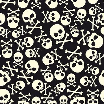 Scary Halloween skull pattern for fabric, wrapping paper. Stock Illustration