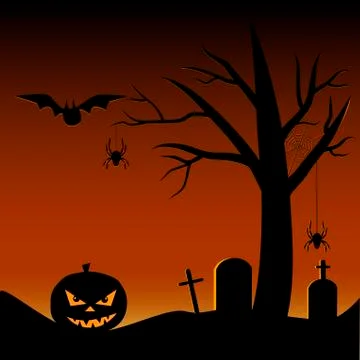 Scary Halloween tree Stock Illustration