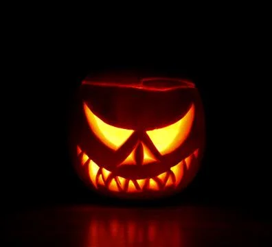 Scary haloween pumpkin Stock Photos