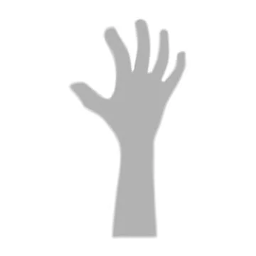 Scary hand reaching up vector icon, cartoon shadow of human body limbs gray イラスト素材