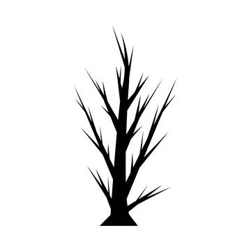 Scary haunted tree vector design on a white background. Halloween dead tree s Stock Illustration