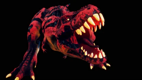 Scary Hell Dinosaur Vj Loop Stock Footage 125586909