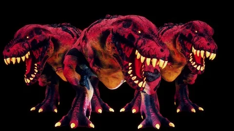 Scary Hell Dinosaur Vj Loop Stock Footage 125760244