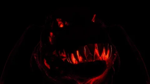 Scary Hell Dinosaur Vj Loop Stock Footage 125980732