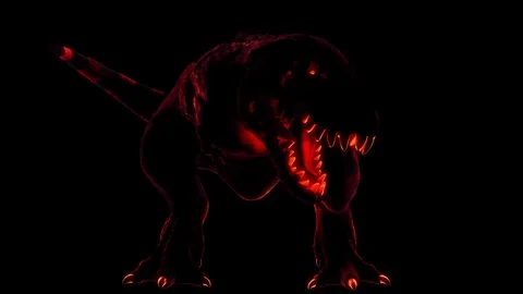 Scary Hell Dinosaur Vj Loop Stock Footage 126225605