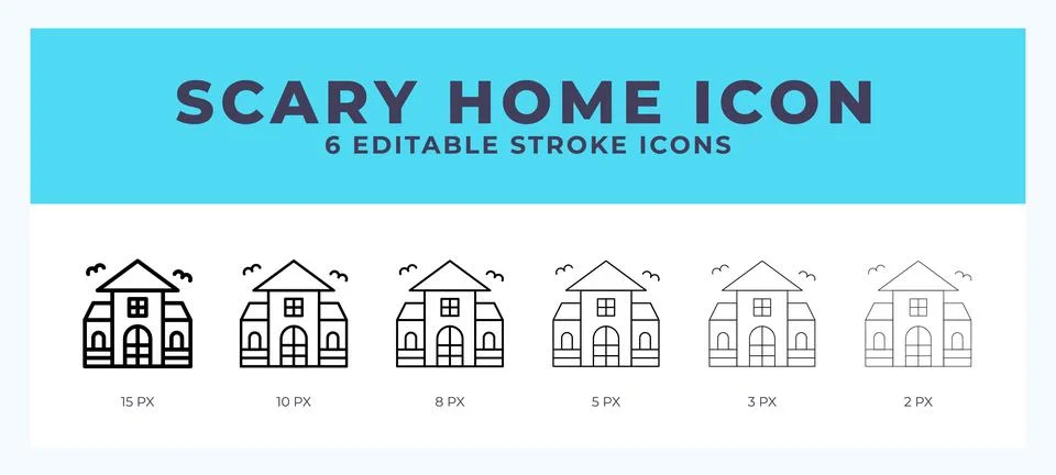 Scary home vector icon for web and app. Editable stroke vector illustration Stock Illustration