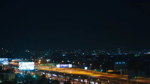 Scary horror lightning storm cloudy sky with express highway Video stock 134177625