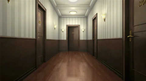 Scary hotel hallway Stock Footage 34874712