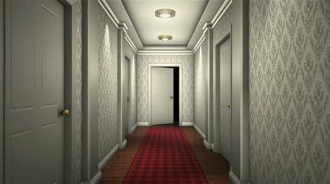 Scary hotel hallway Stock Footage 34876768