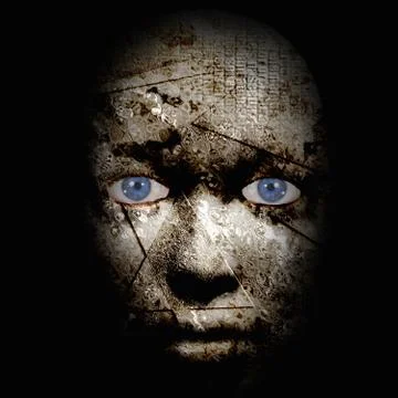 Scary human face Illustration