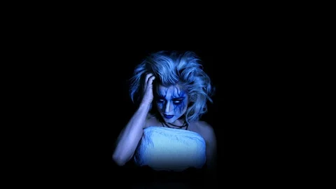 Scary Lady Possessed Stock Footage 117468968