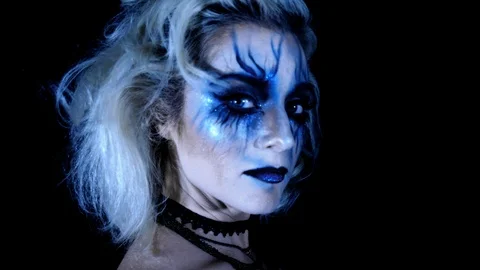 Scary Lady Stare Down Stock Footage 117453567