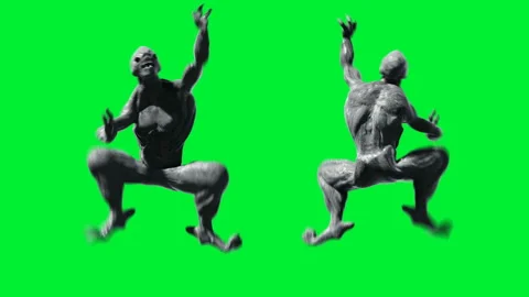 Scary monster animation. Phisical, motion, blur. Realistic 4k animation. Green Video stock 132425633