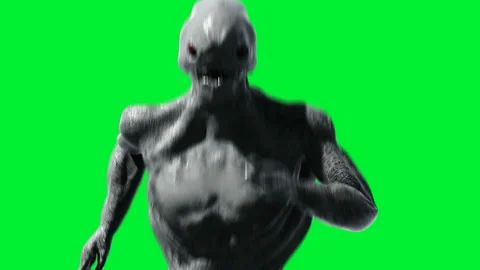Scary monster animation. Phisical, motion, blur. Realistic 4k animation. Green Video stock 132425789