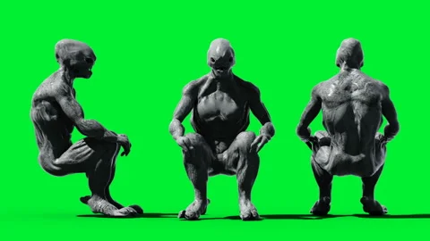 Scary monster animation. Phisical, motion, blur. Realistic 4k animation. Green Stock Footage 132426708