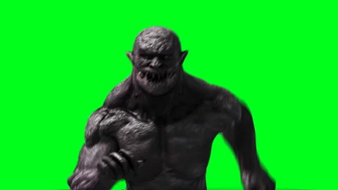 Scary monster animation. Phisical, motion, blur. Realistic 4k animation. Green Stock Footage 132451173