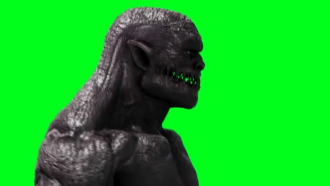 Scary monster animation. Phisical, motion, blur. Realistic 4k animation. Green Vídeos de archivo 132452859