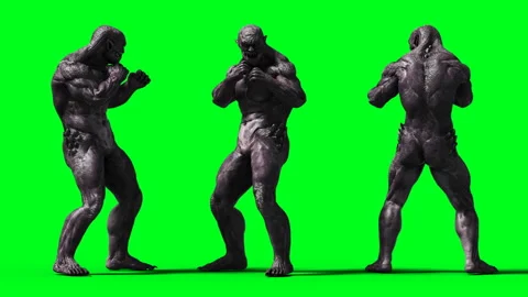Scary monster animation. Phisical, motion, blur. Realistic 4k animation. Green Vídeos de archivo 132453868