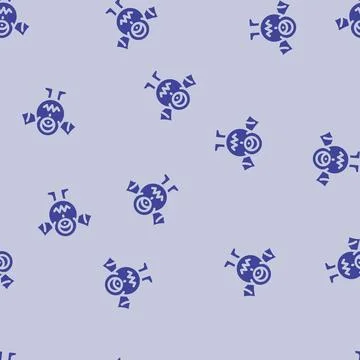 Scary monster cute glyph vector seamless pattern Illustrazione stock