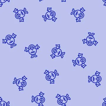 Scary monster cute line vector seamless pattern Stock Illustration
