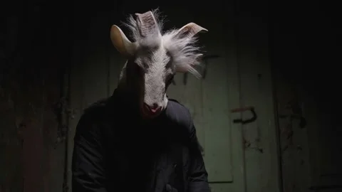 Scary monster looking at the camera. Eerie horror scene. Stock Footage 145835643