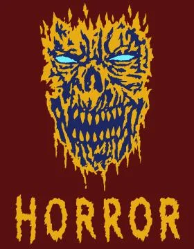 Scary monster shabby head. Vector illustration. Stock Illustration