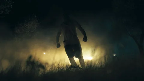 Scary Monster walks in the night Stock-Footage 252643286