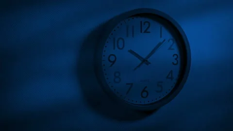 Scary Nightmare Shadows Moving Over Children's Wall Clock Stock Footage 165452147