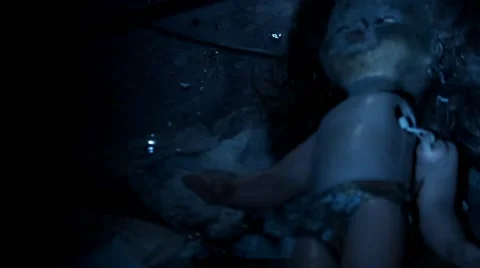 Scary Old Broken Doll Video stock 53324053