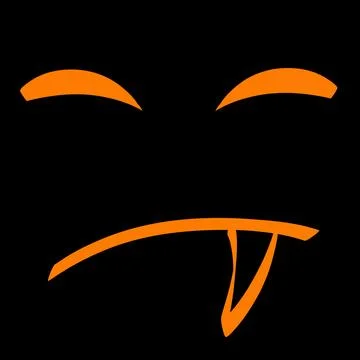 Scary Orange Vampire Face on Black Background Stock Illustration