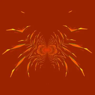 Scary psychedelic thin legged spider. Fun haired eyes. Crazy mad spider. Legs Stock Illustration