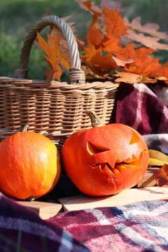 Scary pumpkin face Stock Photos