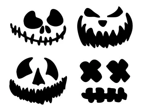 Scary, pumpkin face vector symbol icon design Stock Illustration