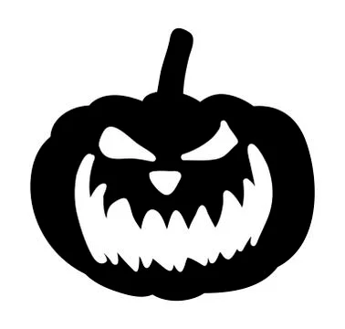 Scary, pumpkin face vector symbol icon design Illustrazione stock