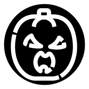 Scary pumpkin jack o lantern icon for halloween celebration Stock Illustration