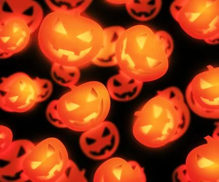Scary pumpkins halloween backdrop Stock Illustration