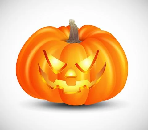 Scary pumpkins isolated on white background Stock Illustration