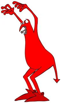 Scary red devil Stock Illustration
