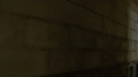 Scary Ruin Hall Wall Shadow &amp; Threat to Big Room Blur Stock Footage 12359547