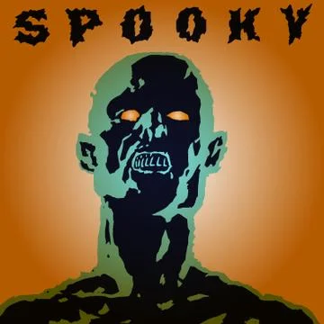 Scary screaming grim demon head. Vector illustration. Stock Illustration