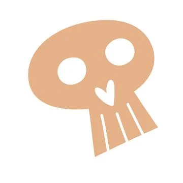 Scary scull icon. Magic skull Halloween spooky character. Evil head icon. Hal Stock Illustration