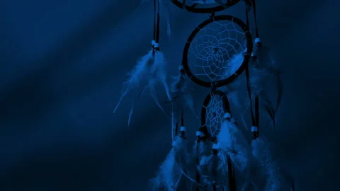 Scary Shadows Over Dreamcatcher, Nightmare Concept Stock Footage 194002180