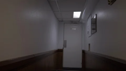 Scary Ship Hallway Stock Footage 92742402
