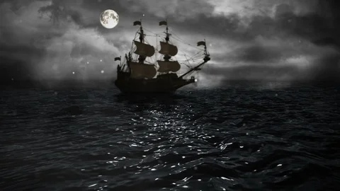 Scary Ship in the Night Video stock 121166168