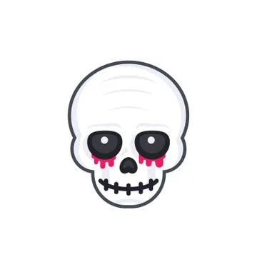 Scary skull on white Ilustração Stock