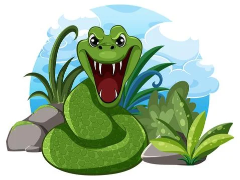 Scary Snake Ready to Attack Illustrazione stock